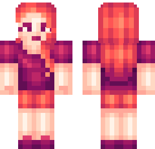 Crimson Vest Redhead Skin - Stylish Minecraft skin for Bedrock 1.21