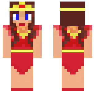 Crimson Royal Princess Skin - Stylish Minecraft skin for Bedrock 1.21