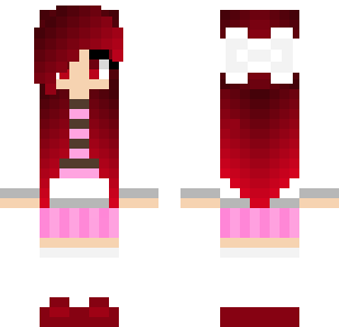 Crimson Rose Maiden Skin - Stylish Minecraft skin for Bedrock 1.21