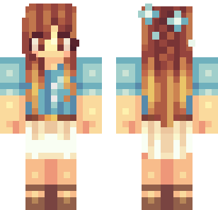 Auburn Explorer Girl Skin - Stylish Minecraft skin for Bedrock 1.21