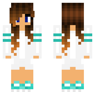 Turquoise Beach Maiden Skin - Stylish Minecraft skin for Bedrock 1.21