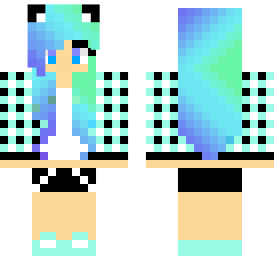 Aqua Galaxy Princess Skin - Stylish Minecraft skin for Bedrock 1.21