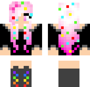 Pixel Glitch Goddess Skin - Stylish Minecraft skin for Bedrock 1.21