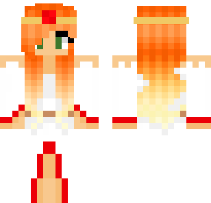 Fiery Sunset Maiden Skin - Stylish Minecraft skin for Bedrock 1.21