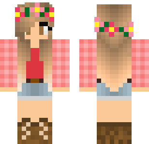 Floral Crown Gardener Skin - Stylish Minecraft skin for Bedrock 1.21