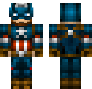 Azure Shield Captain Skin - Super Heroes Minecraft skin for Bedrock 1.21