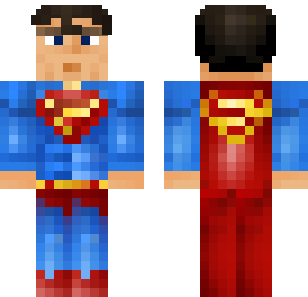 Azure Superman Cape Skin - Super Heroes Minecraft skin for Bedrock 1.21