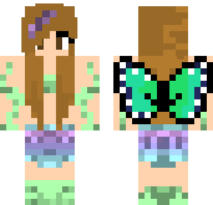 Skóra Emeraldowej Królowej Motyli - Wings Minecraft skin for Bedrock 1.21