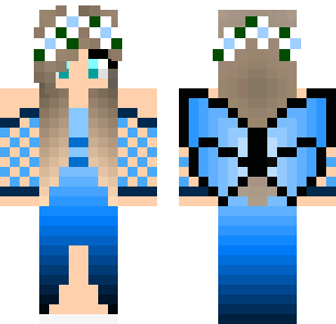 Skóra Dziewczyny z Błękitnymi Skrzydłami - Wings Minecraft skin for Bedrock 1.21