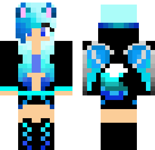 Skórka Aqua Ice Angel - Wings Minecraft skin for Bedrock 1.21
