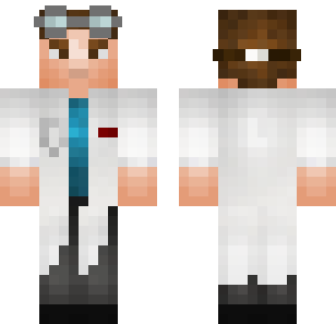 جلد عالم الكيمياء بمعطف المختبر - Workers Minecraft skin for Bedrock 1.21