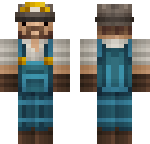 جلد عامل خوذة ذهبية - Workers Minecraft skin for Bedrock 1.21