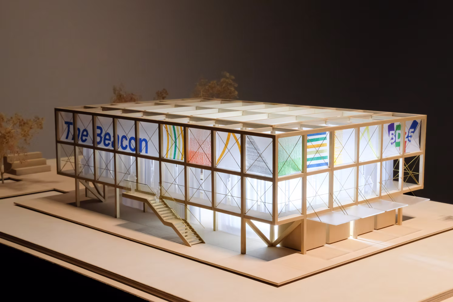 The Beacon - 1:50 scale - Hand-made competition model in lime timber - Carter Gregson & Gray Architects, London
