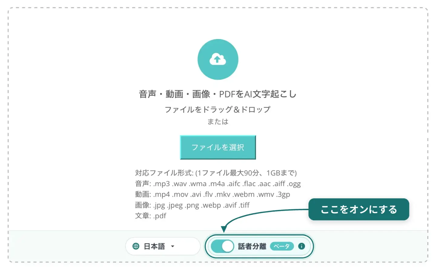 ここをオンにする