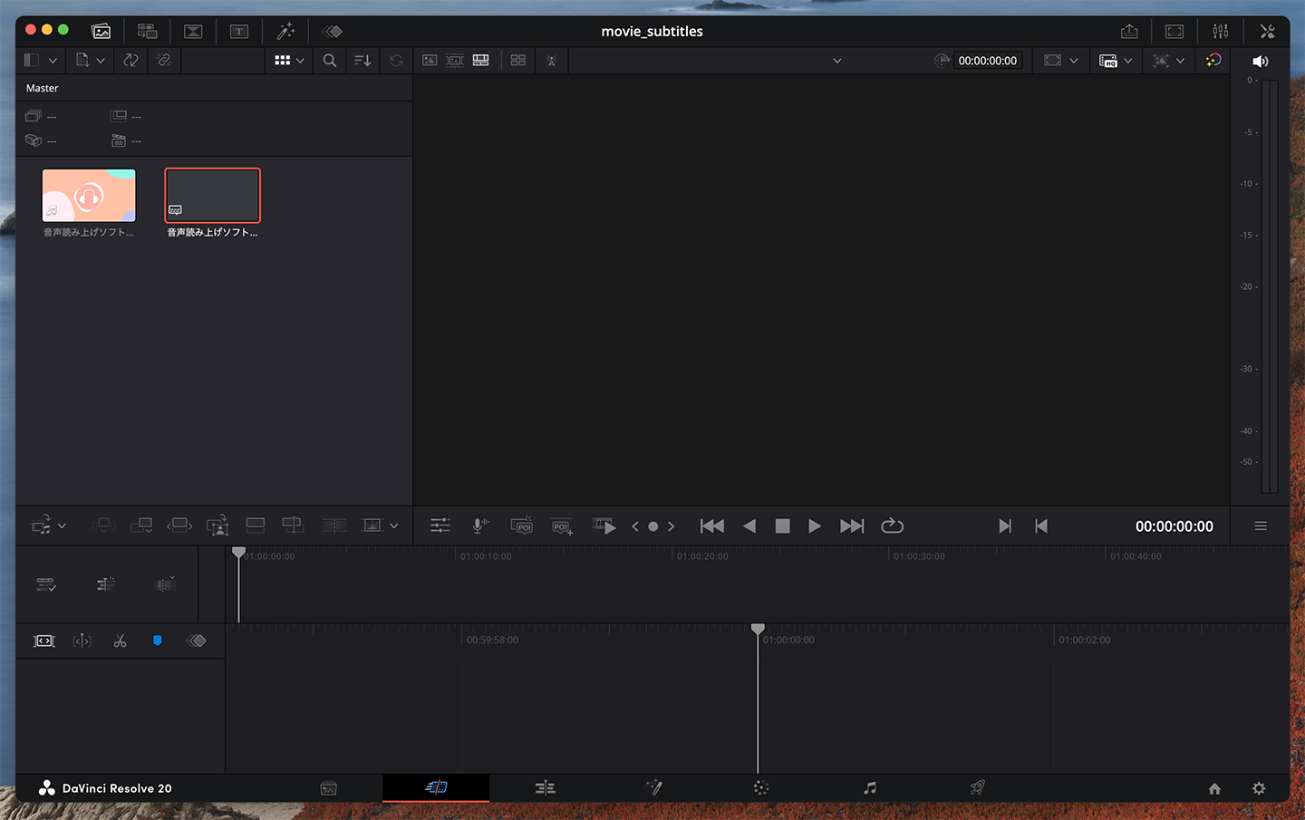 SRTファイルを読み込んだ状態
