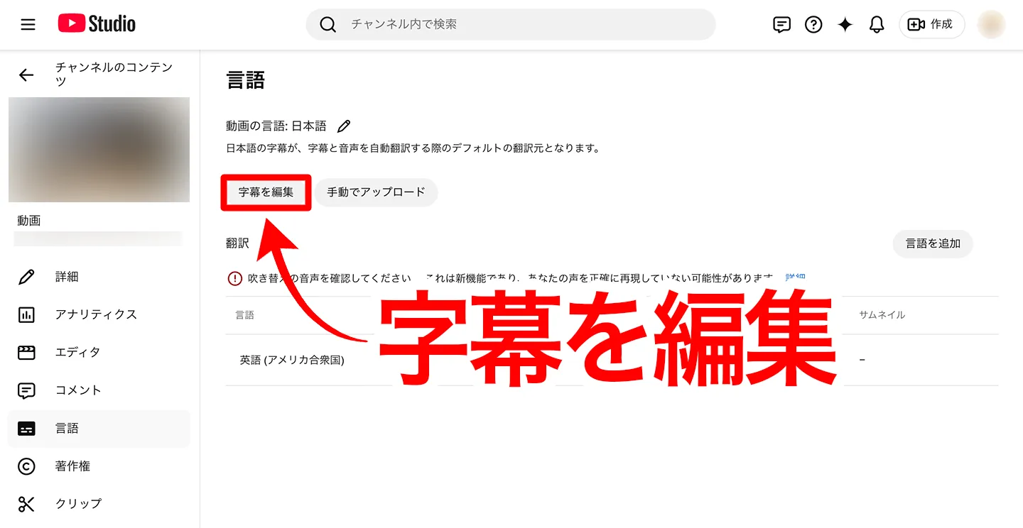 字幕を編集