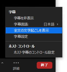 全文の文字起こしを表示