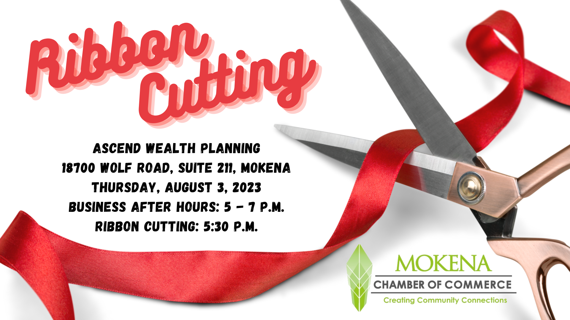 Ribbon Cutting Facebook Event Ascend Wealth Planning 8.3.23