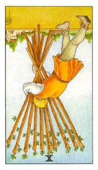 逆位權杖10塔羅牌