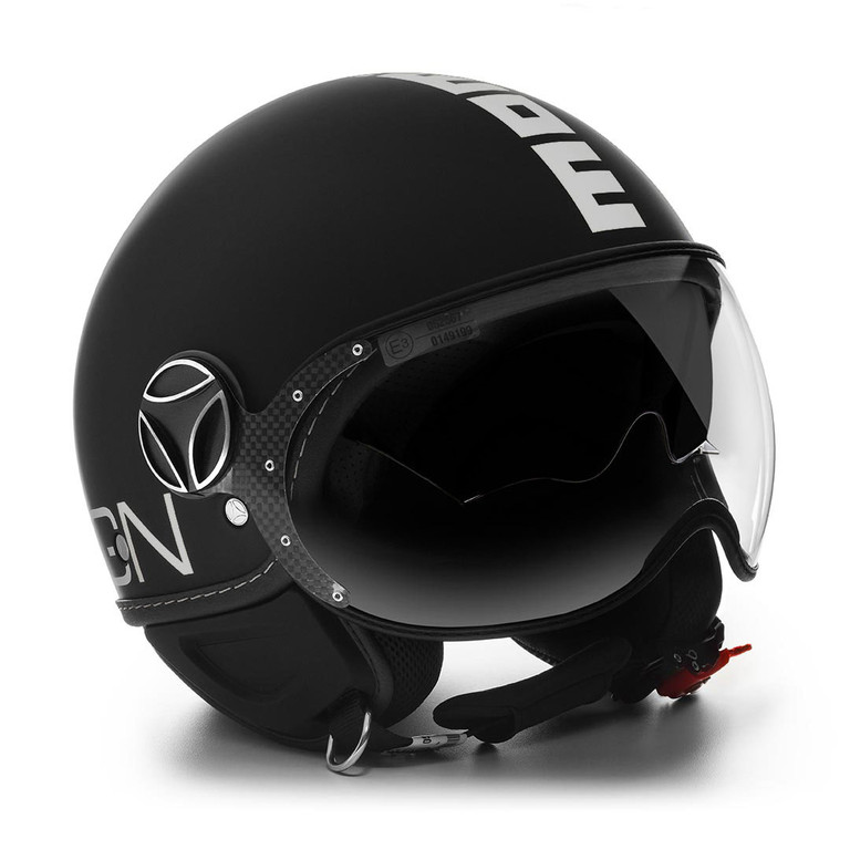 MOMO DESIGN CASCO MOTO JET FGTR EVO NERO BIANCO MATTO M - Foto 3 di 4