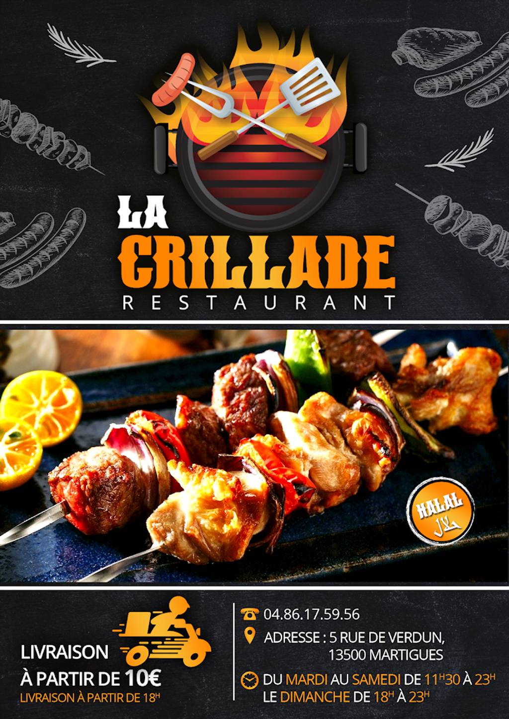 Snack La grillade martigues Burger Martigues - Cuisine Yakitori Food Dish Shashlik