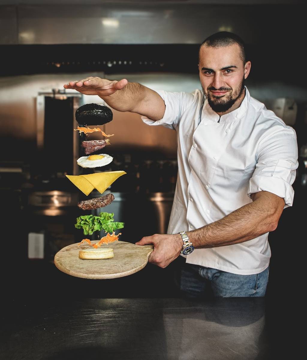 Black And White Burger Rennes Rennes - Watch Food Tableware Kitchen Flash photography