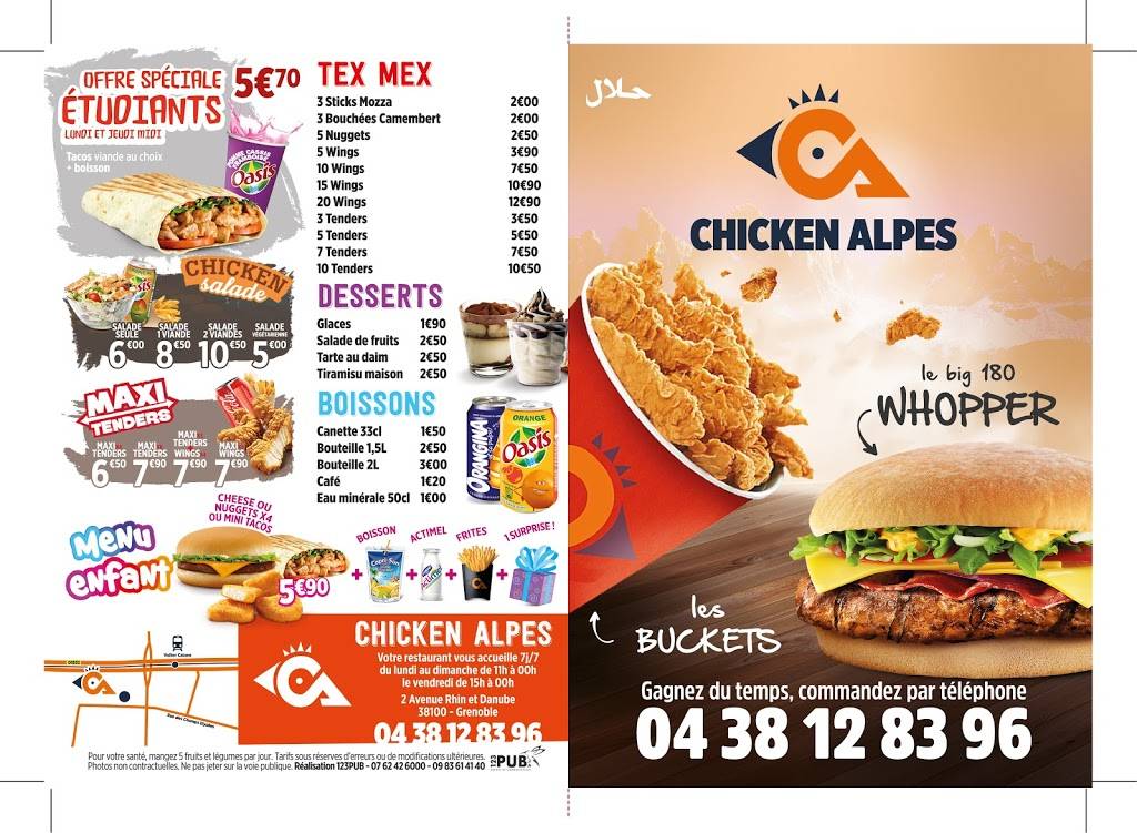 Chicken Alpes Grenoble - Fast food Food Junk food Dish Food group