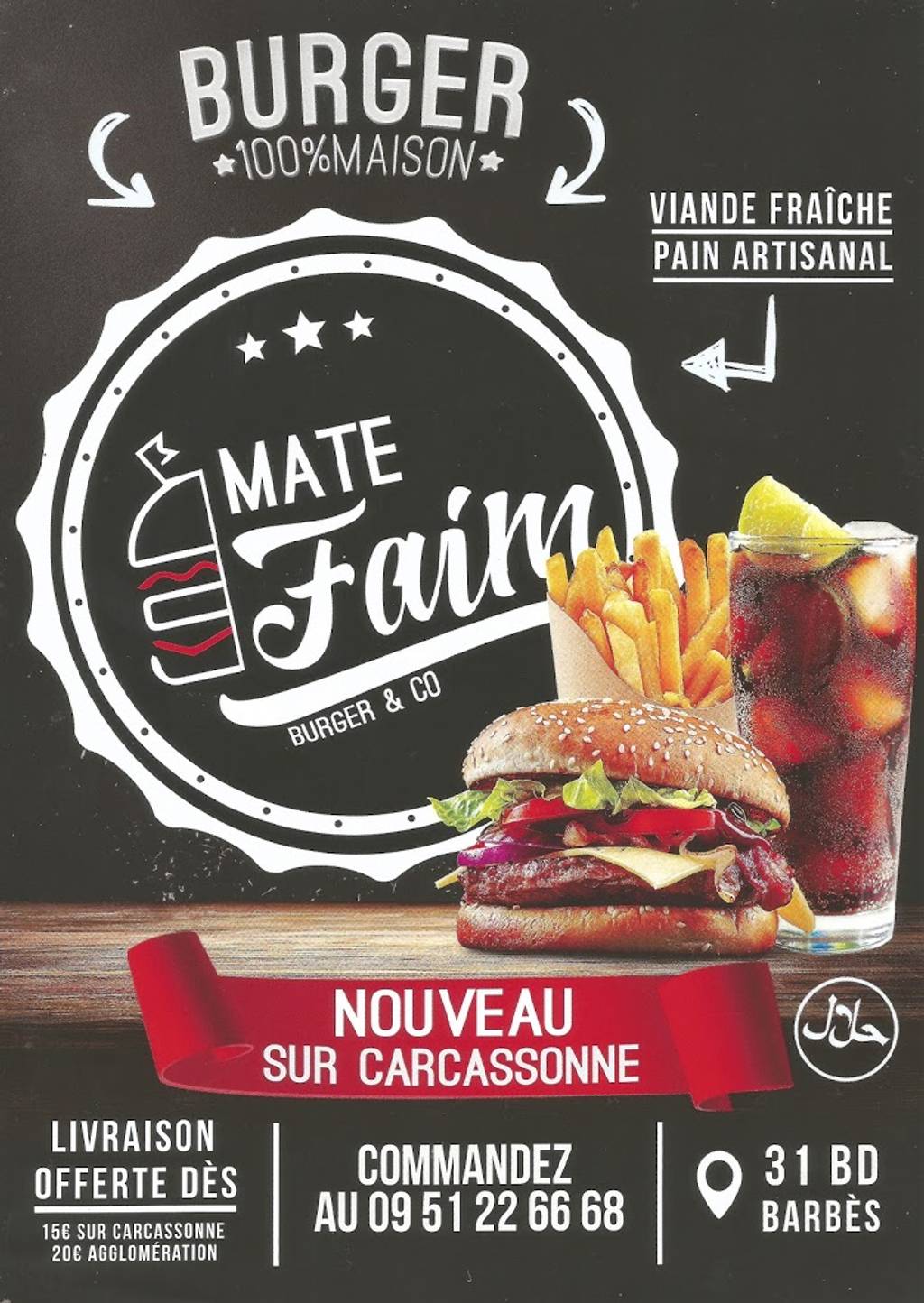 Mate Faim Carcassonne Burger Carcassonne - Junk food Food Fast food Whopper Cuisine