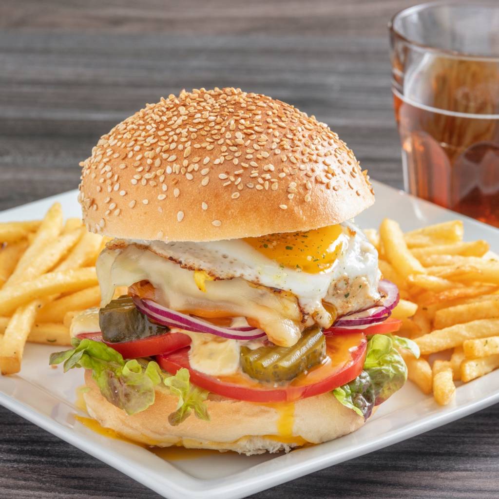 Bagdad Café - Restaurant fastfood Annemasse Annemasse - Food Tableware Sandwich Bun French fries