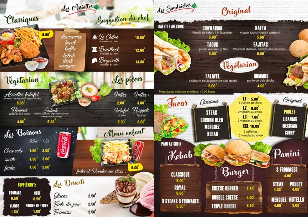 Le Cèdre Le Havre - Menu Food group Fast food Cuisine Food