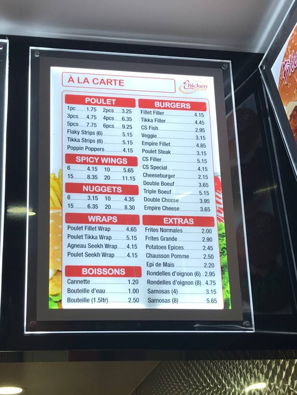 Chicken spot Drancy Fast-food Drancy - Menu Font Technology Cuisine Food