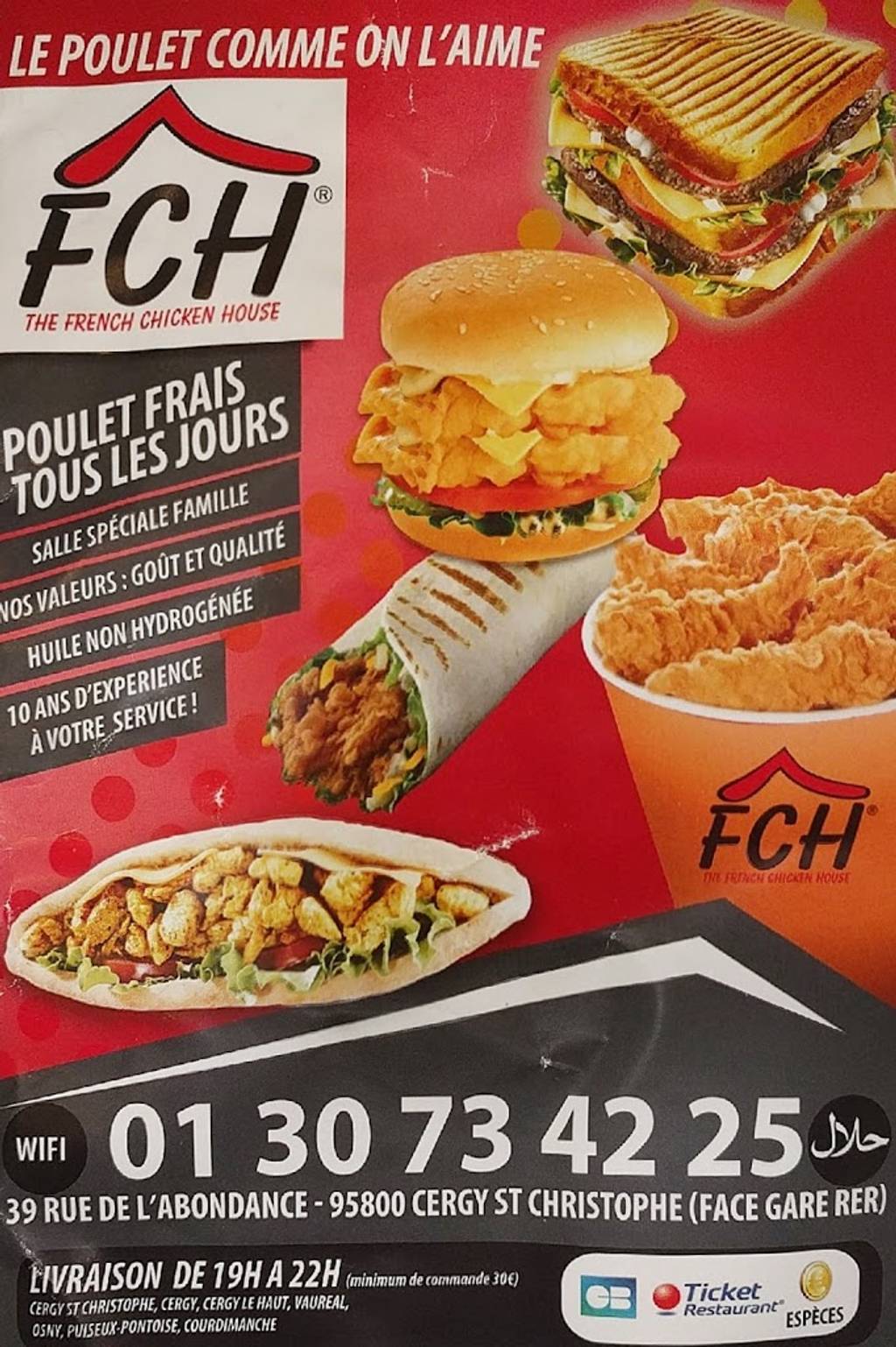 French Chicken House - FCH Cergy - Fast-Food Chicken Halal Cergy - Dish Food Junk food Fast food Cuisine