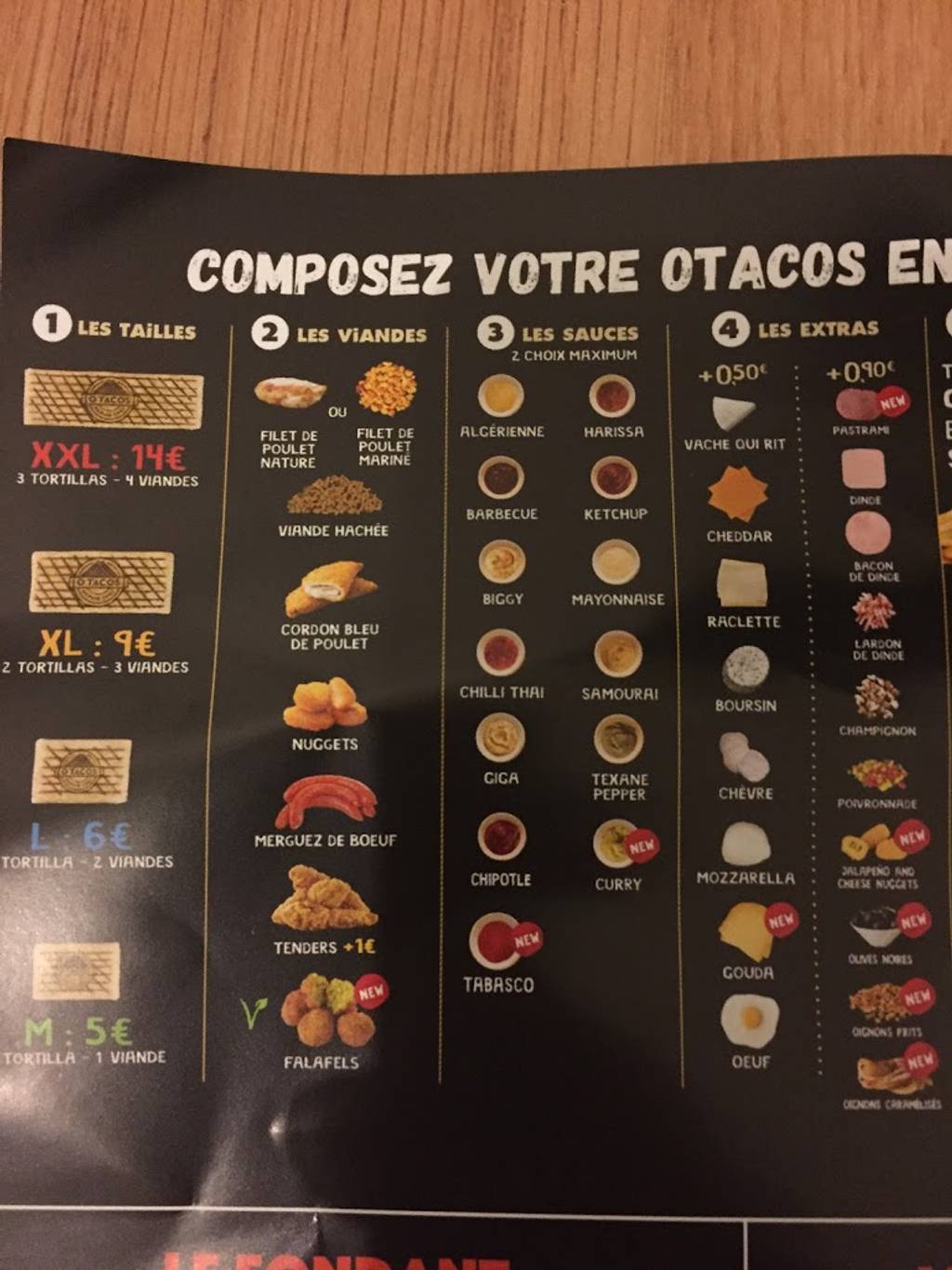 O'Tacos Plaisir Les Clayes Sous Bois Fast-food Les Clayes-sous-Bois - Text Menu Font Food Finger food