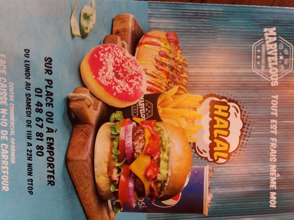 Marvelous Burger & Hot Dog Brasserie Aulnay-sous-Bois - Fast food Junk food Food Cuisine Dish