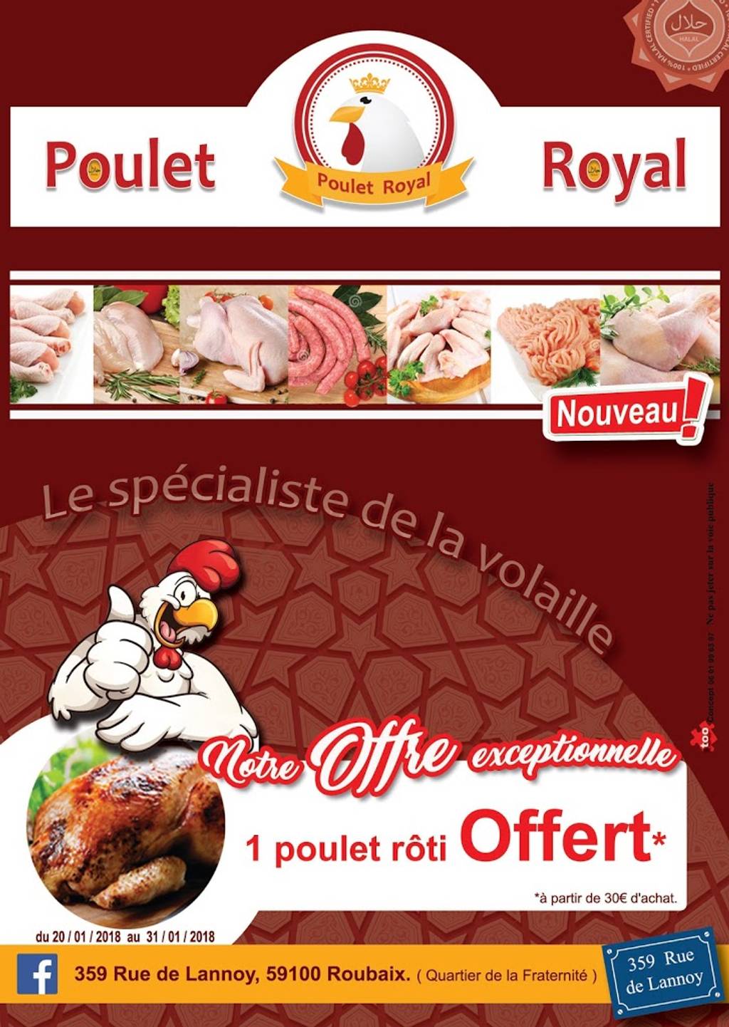Poulet Royal Poulet Roubaix - Advertising Food group Food Flyer Cuisine