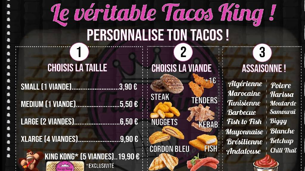 Tacos King Pont de Claix Fast-food Le Pont-de-Claix - Text Font Junk food Food Cuisine