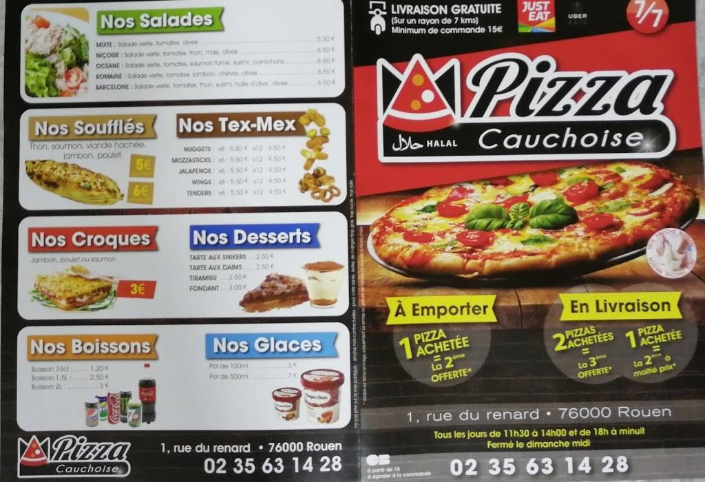 Pizzeria Cauchoise Pizza Rouen - Food Cuisine Dish Fast food Prepackaged meal