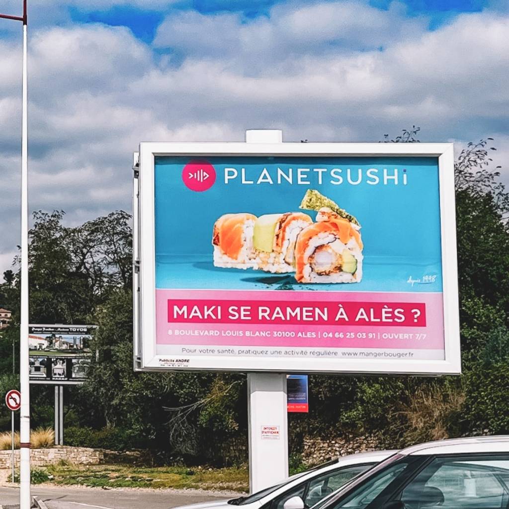 EAT SUSHI ALES Alès - Cloud Sky Billboard Food Motor vehicle