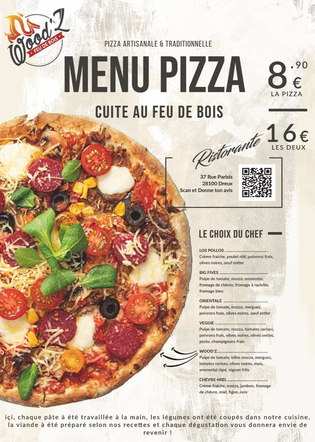 Wood'Z pizza feu de bois Dreux - Food Cuisine Pizza Dish Baked goods