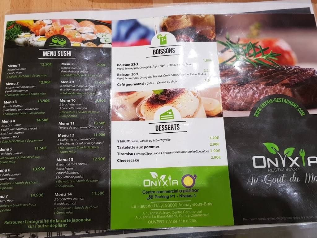 Onyxia Brasserie Rosny-sous-Bois - Cuisine Dish Menu Food Advertising