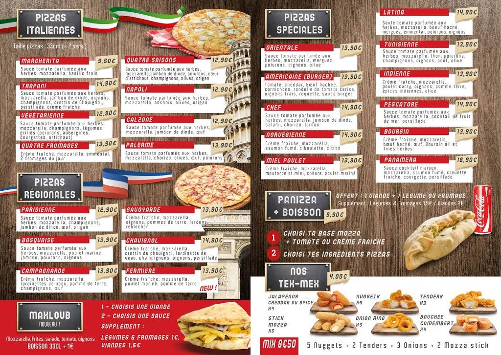 TRAPANI PIZZA Trappes - Menu Food group Food Fast food Convenience food