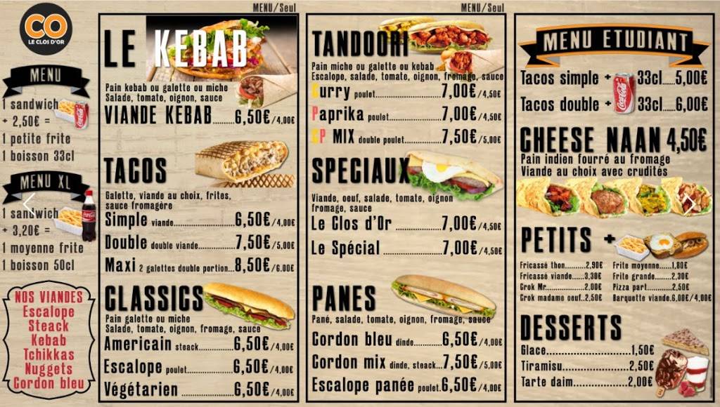 Kebab Le Clos d'Or Grenoble - Fast food Menu Cuisine Dish Recipe