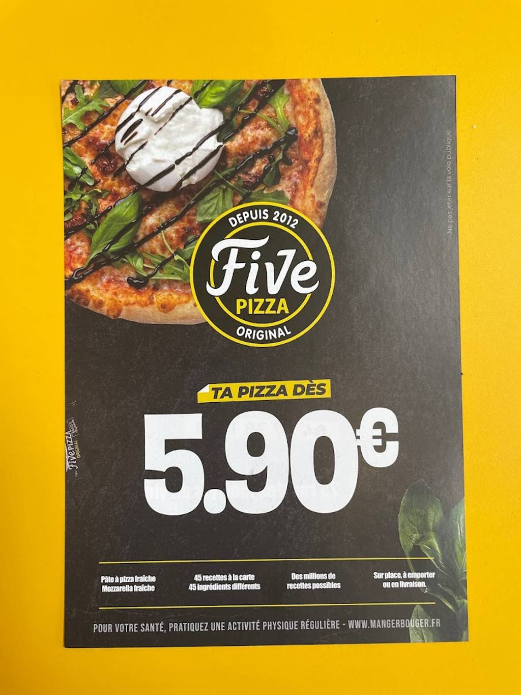 Five Pizza Original - Saint-Etienne Saint-Étienne - Font Recipe Poster Ingredient Natural foods