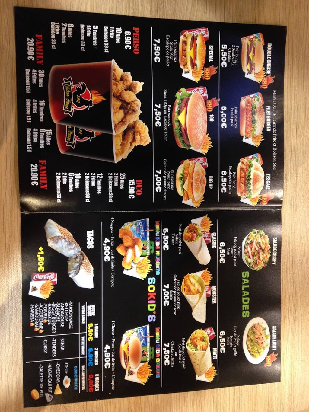 Chicken House halal Burger Pontoise - Junk food Menu Fast food Advertising Font