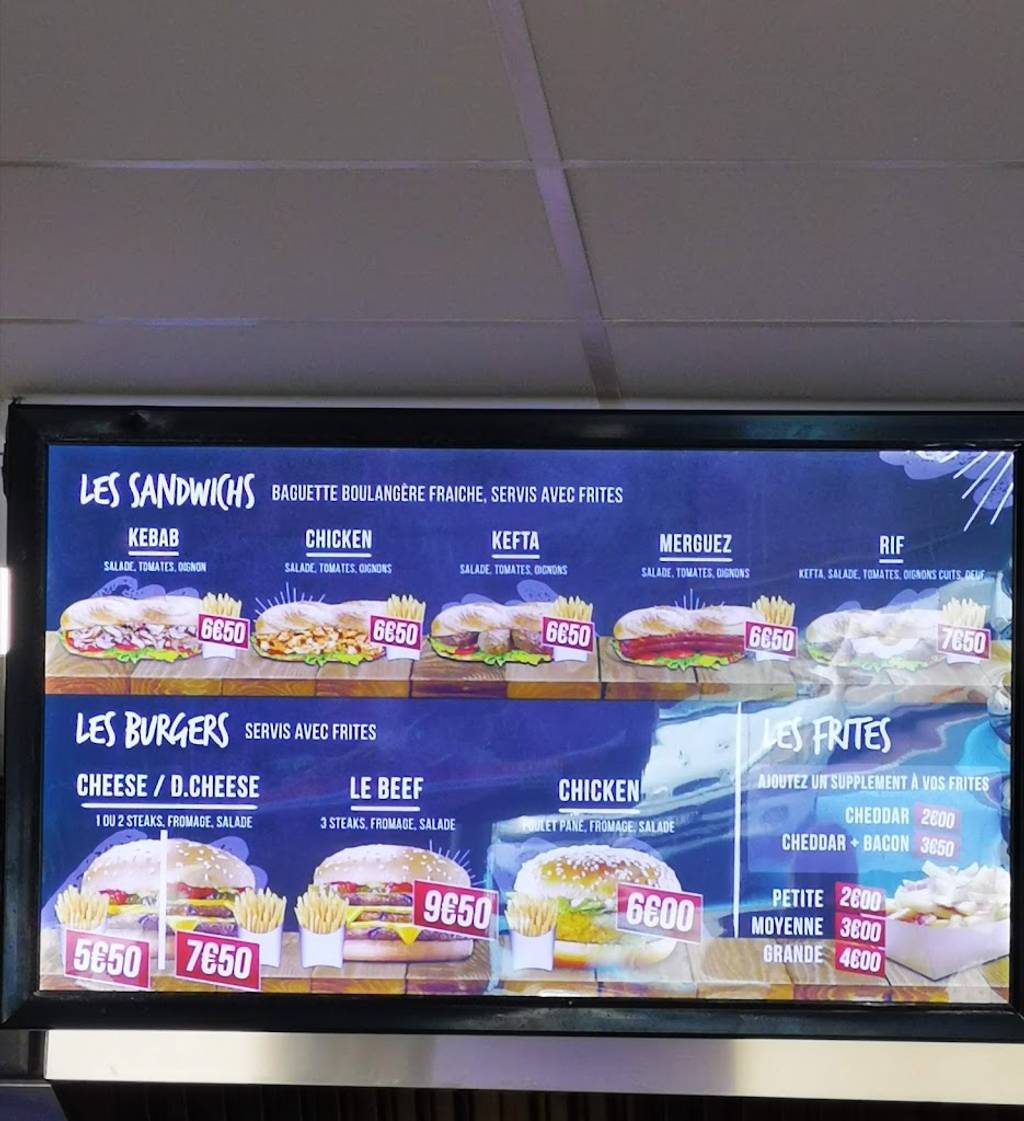 snack 2222 Burger Ajaccio - Food Font Display device Advertising Signage