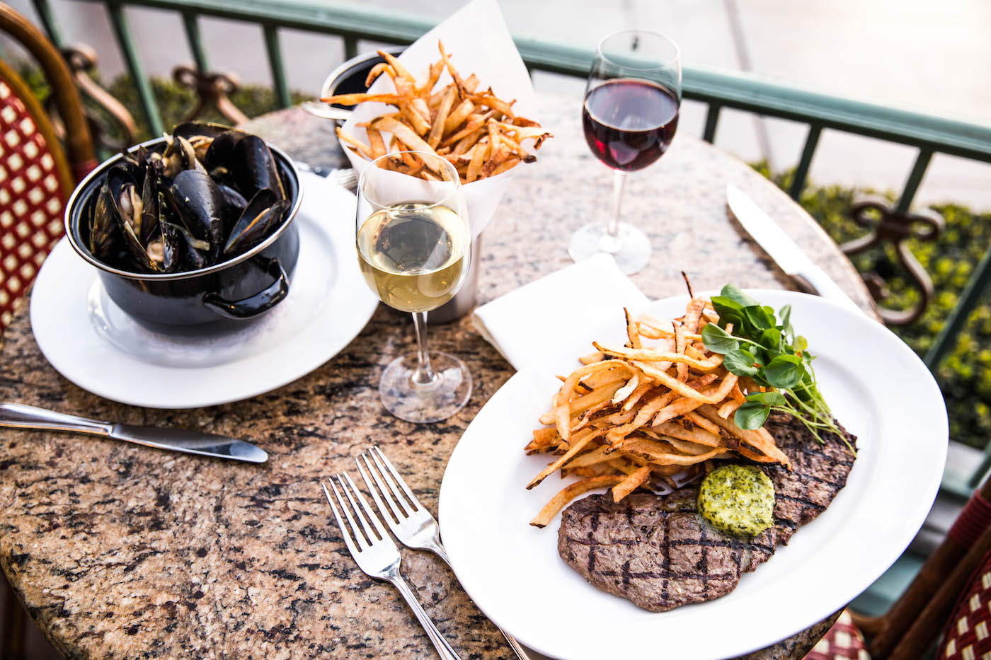 Steak Frites and Mussels available at Mon Ami Gabi on Father's Day