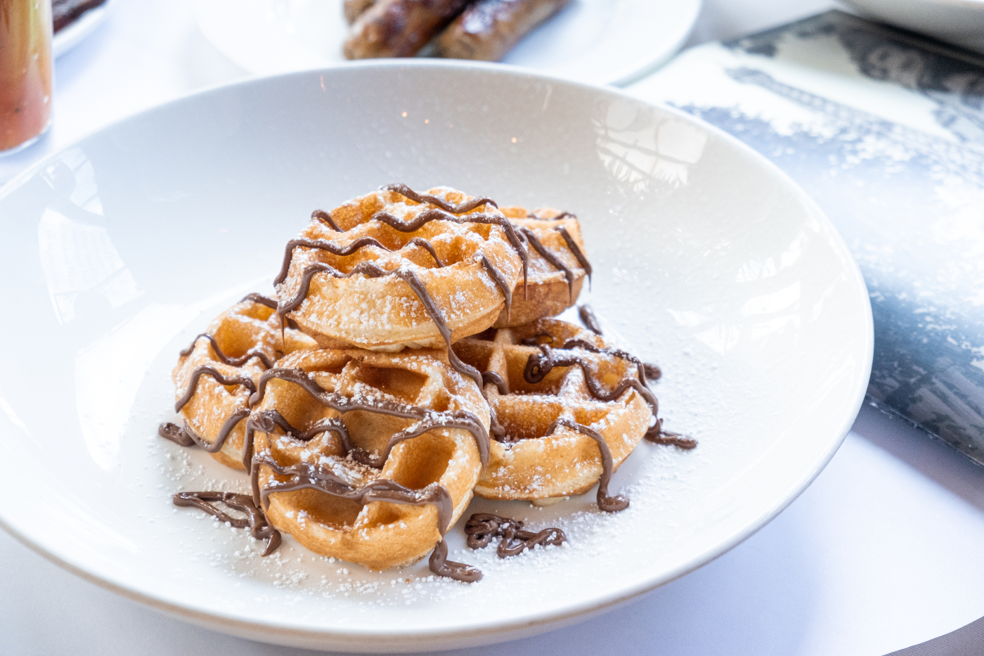 Mon Ami Gabi's Waffles with Hazelnut Nutella available during Weekend Brunch