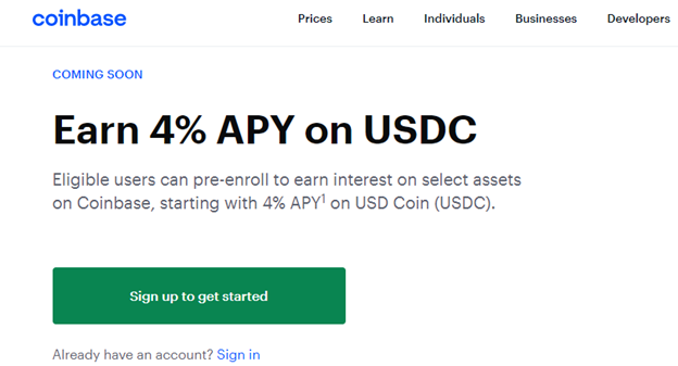 Coinbase Lend pre-enroll