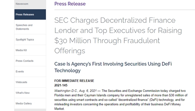 SEC Press Release