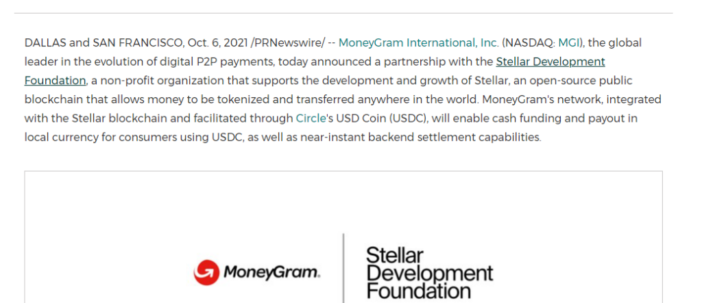 MoneyGram and Stellar